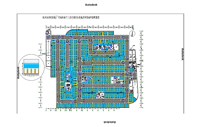杭州地下停車場CAD平面圖設(shè)計